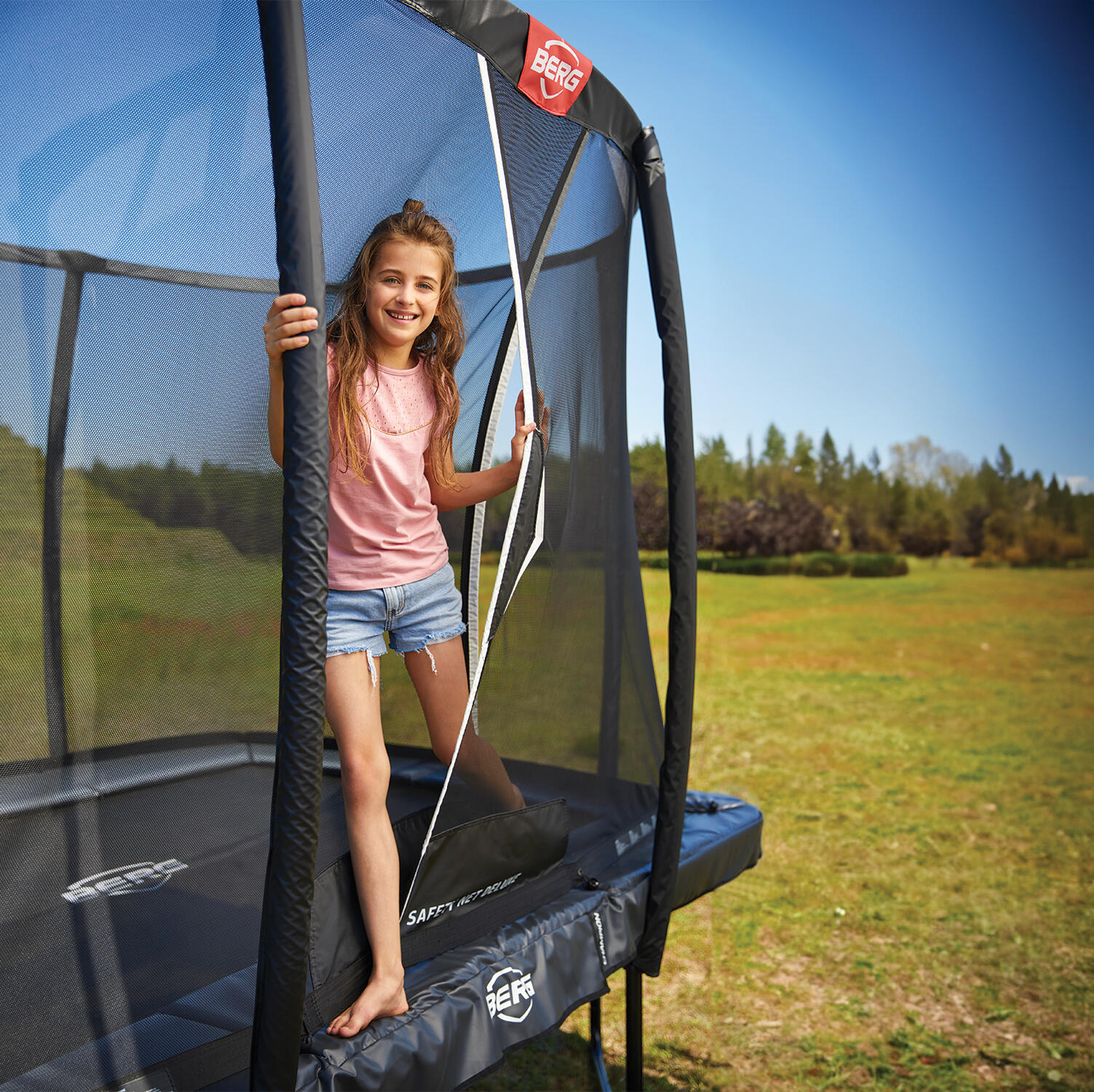Cama elástica BERG Champion FlatGround Redonda 330 Gris ant. 3/6