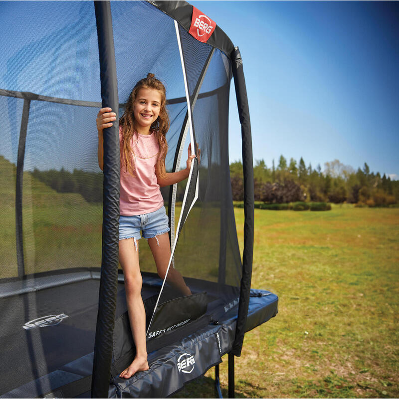 BERG Champion InGround Trampolín 430 Gris + Safety Net Deluxe