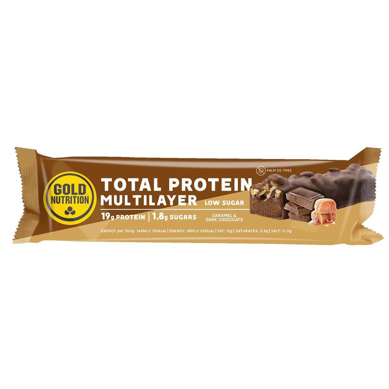 BARRA HIPERPROTEICA MULTILAYER TOTAL PROTEIN CHOCOLATE NEGRO Y CARAMELO- 60G