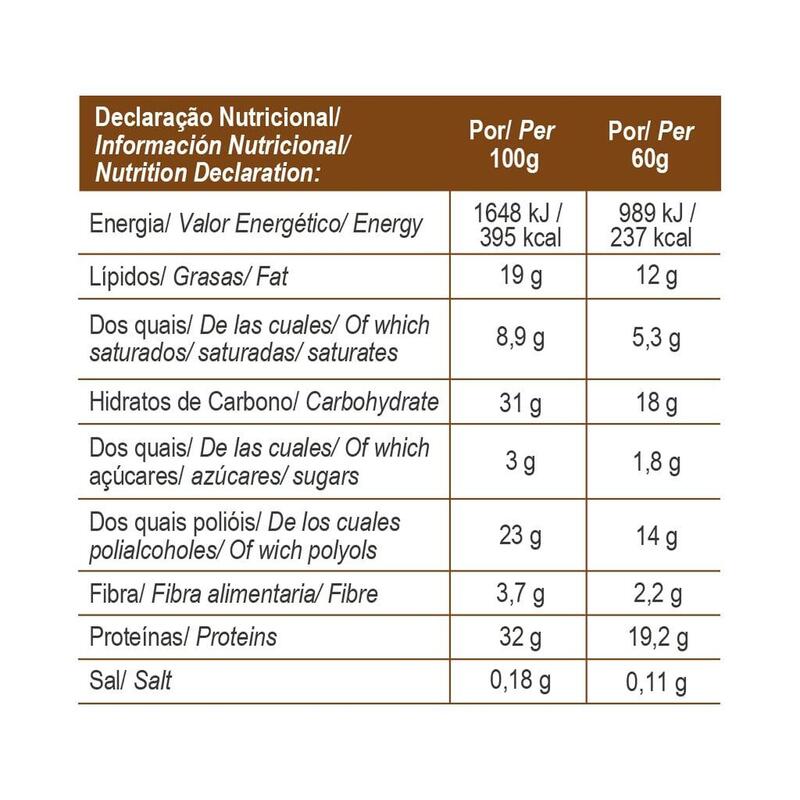 BARRA MULTILAYER TOTAL PROTEIN  CHOCOLATE Y CARAMELO- 60G (CAJA DE 10 BARRAS)