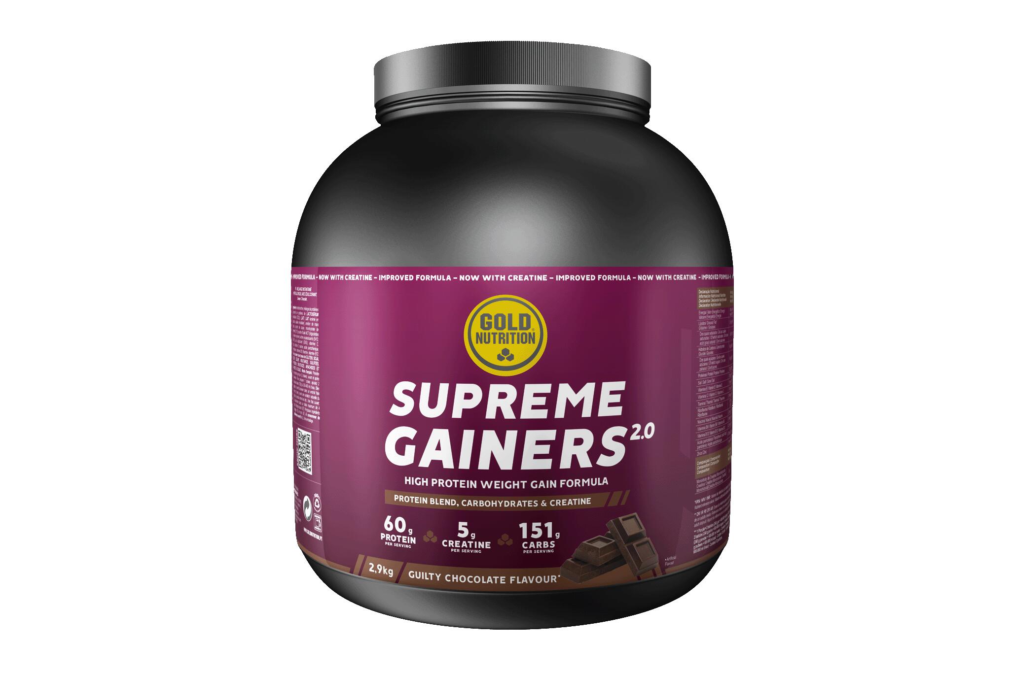 GOLD NUTRITION PROTEIN DE SORO SUPREME GAINERS 2.0 CHOCOLATE - 2,9kg
