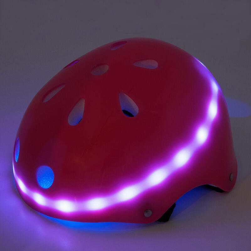 Magic védősisak LED-ekkel, M-es méretű, rózsaszín