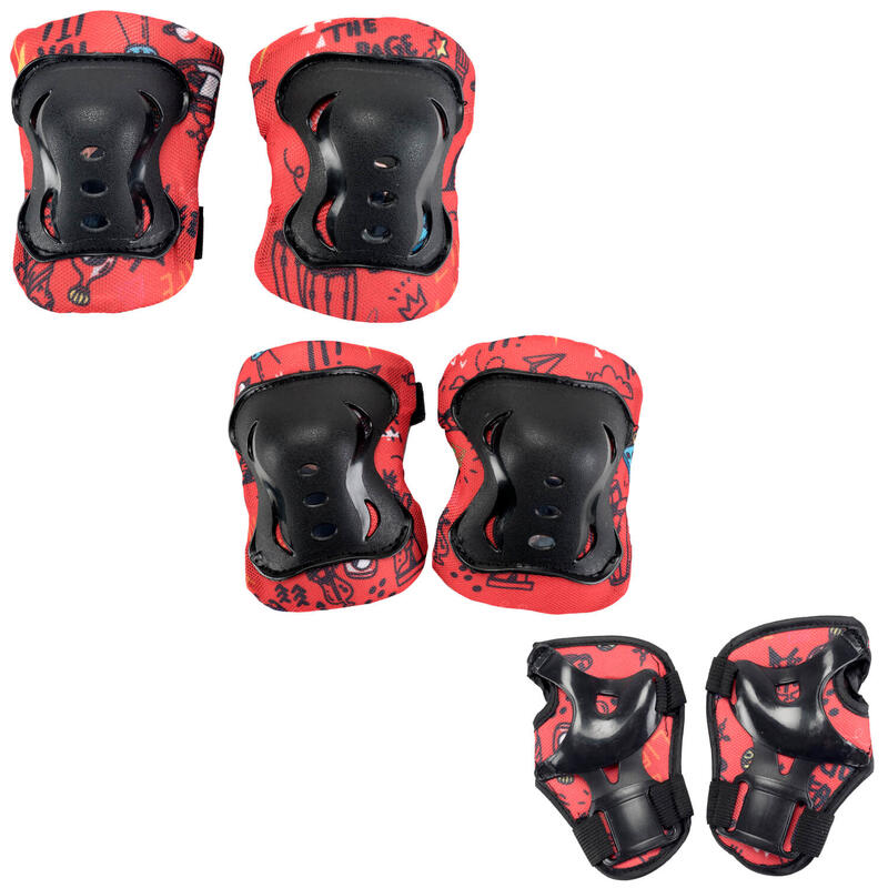 Set casca si protectii copii Guard, 7 piese, marimea M, negru