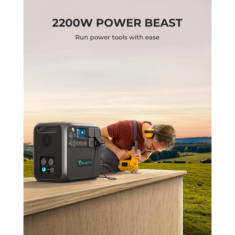 Zonnegenerator BLUETTI AC200MAX 2200W, 2048Wh LiFePO4 voor RV, Camping