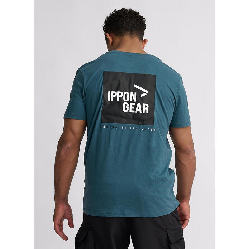 Tricou Ippon Gear Big Print BJJ Verde-Albastrui