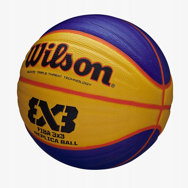 Kosárlabda Wilson Replica FIBA 3X3 gumi 6-os méret sárga-kék