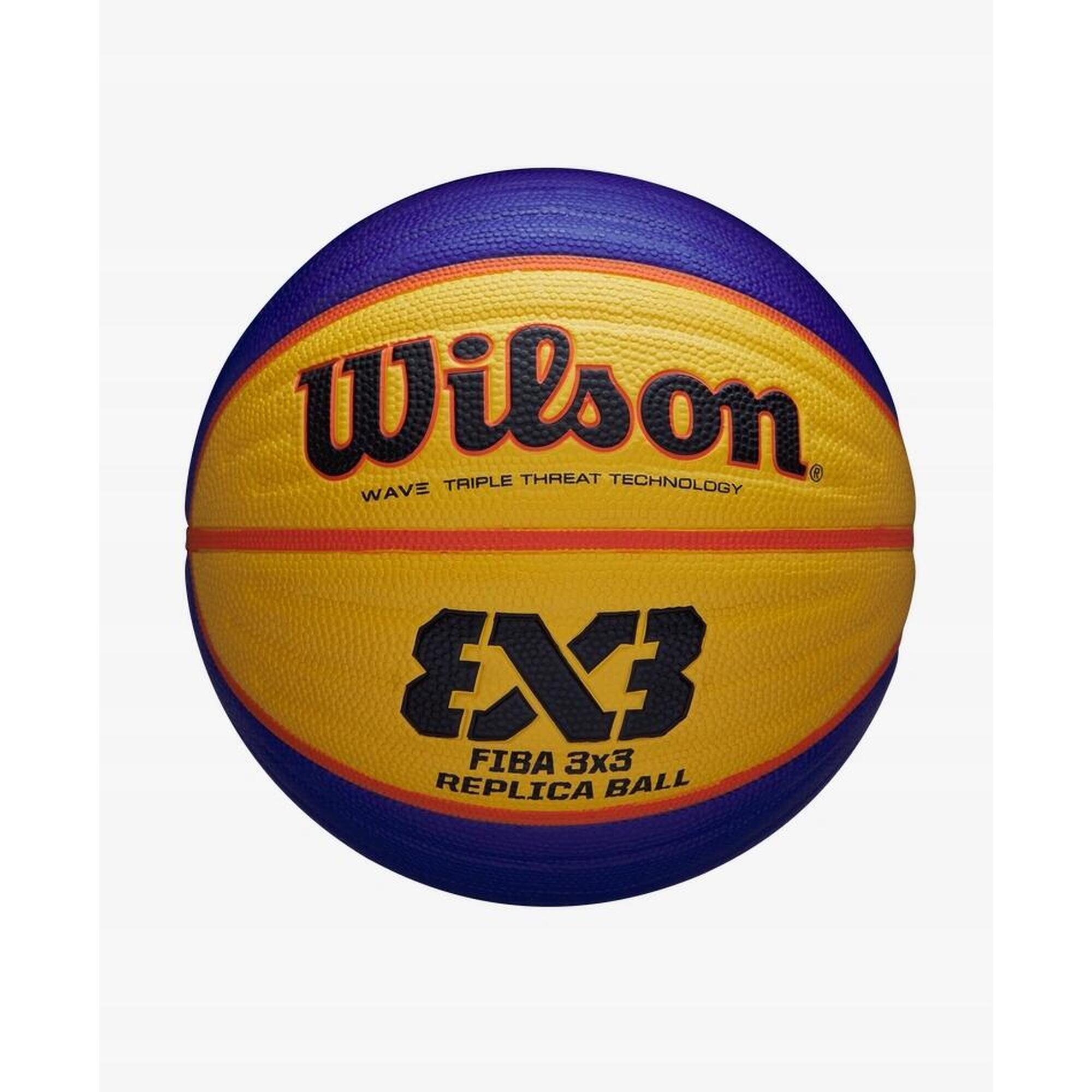 Kosárlabda Wilson Replica FIBA 3X3 gumi 6-os méret sárga-kék