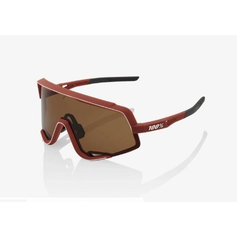 Óculos 100% vermelho escuro Glendale com lentes de bronze espelhadas