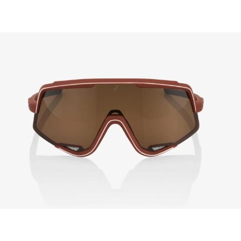 Óculos 100% vermelho escuro Glendale com lentes de bronze espelhadas