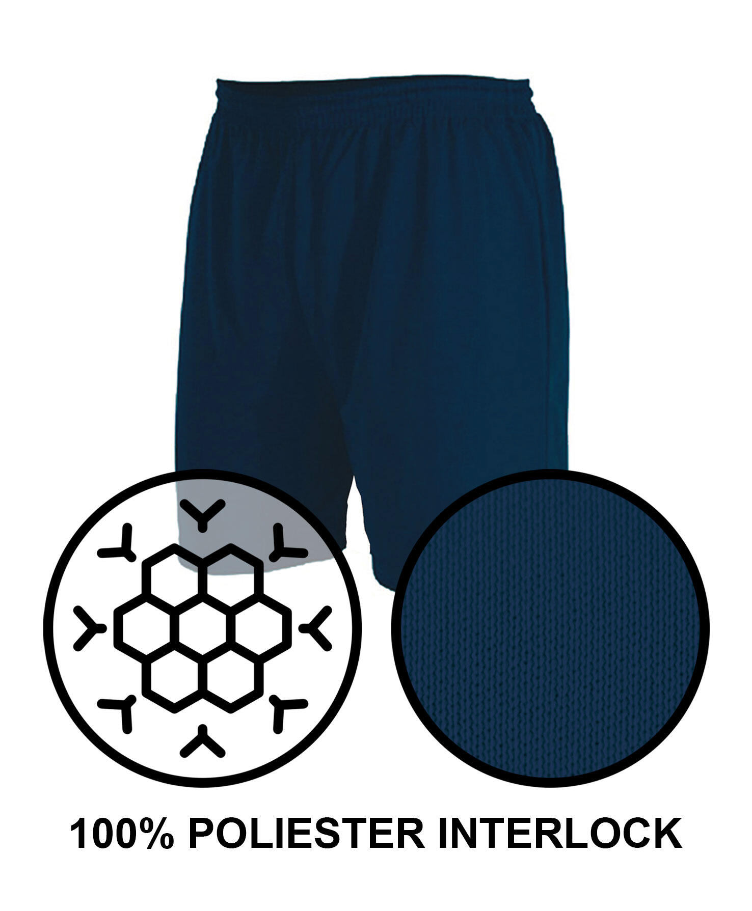 Pantalón Corto de Fútbol Adulto Asioka Premium Marino 3/6