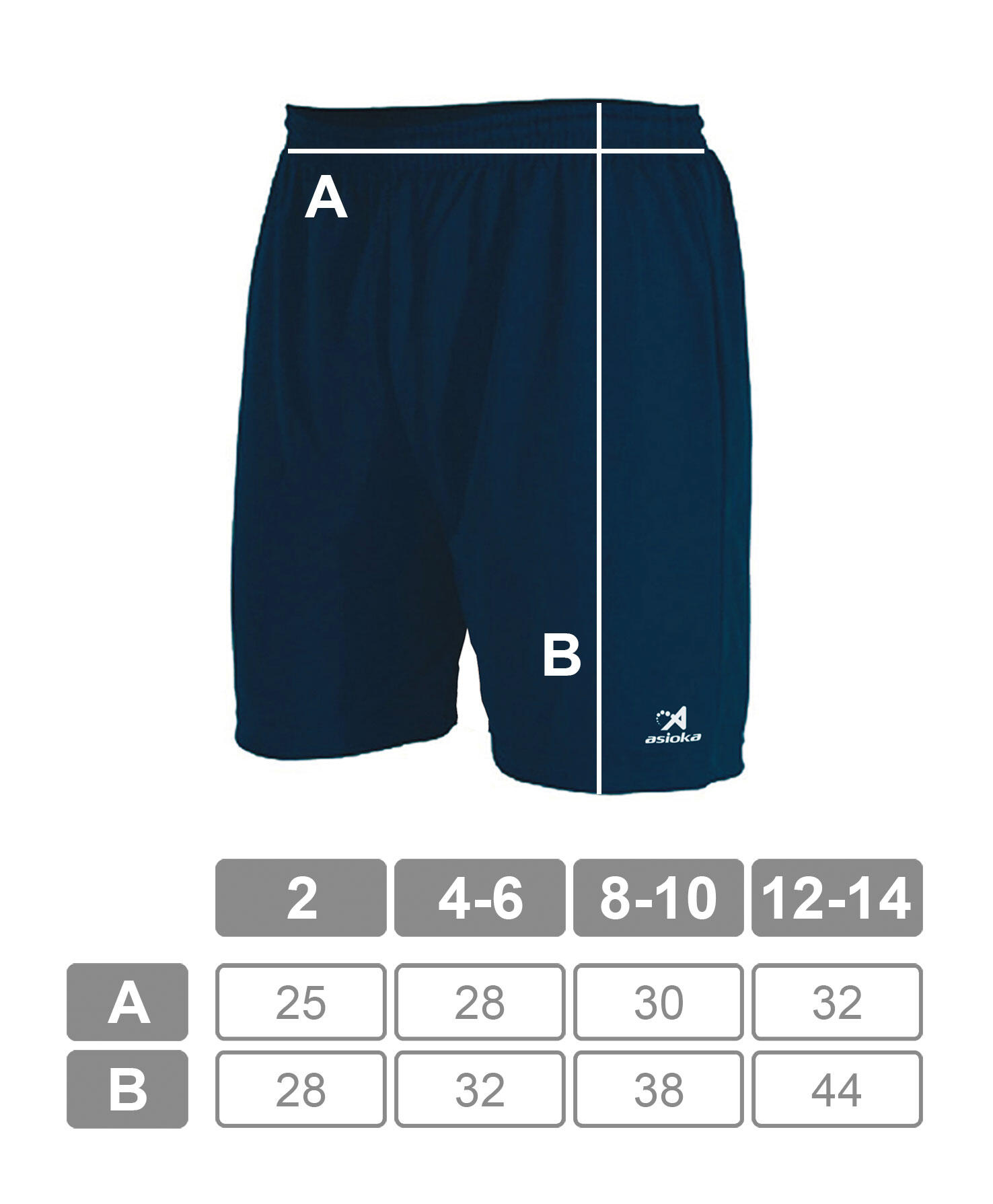 Pantalón Corto de Fútbol para Niños Asioka Premium Marino 5/6