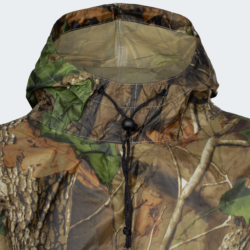 Poncho de chuva RipStop | Impermeável | Capuz | Hunting Camo