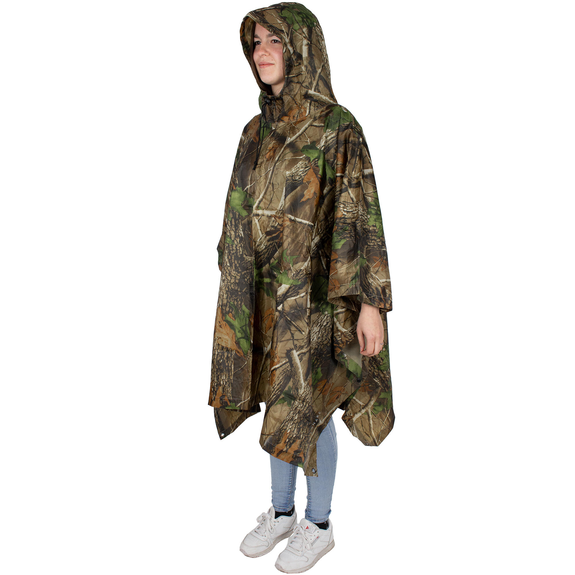 BLACK SNAKE Regenponcho RipStop | Wasserdicht | Kapuze | Hunting Camo