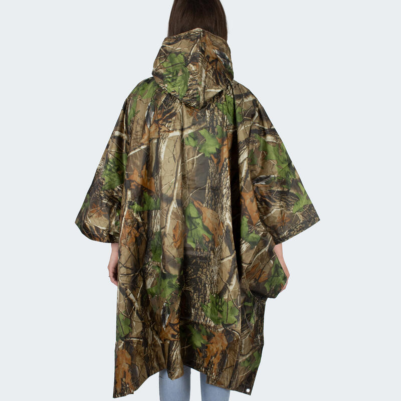 Poncho de ploaie RipStop | Impermeabil | Glugă | Hunting Camo