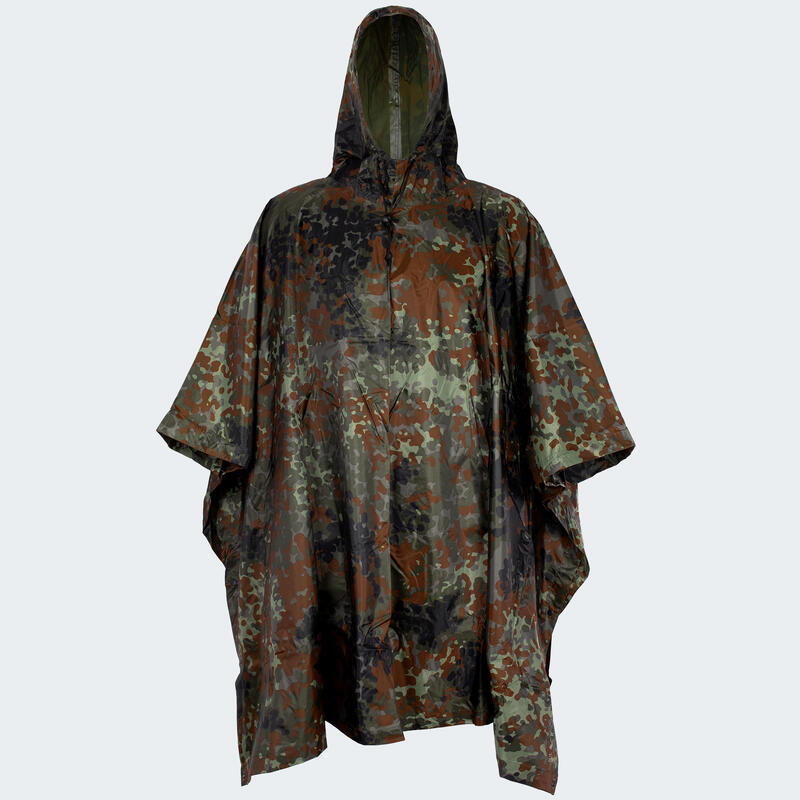 Poncho de lluvia RipStop | Impermeable | Capucha | Camuflaje