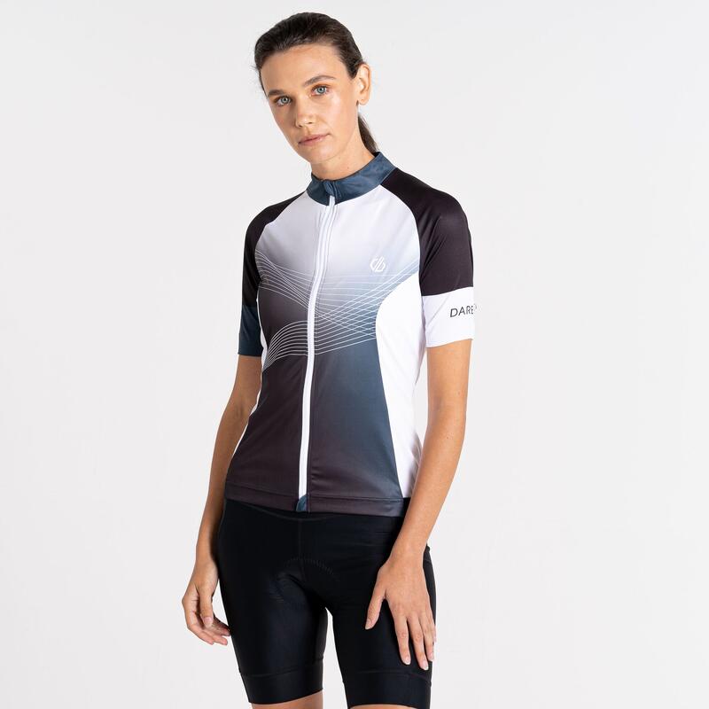 Stimulus Maillot de cyclisme à manches courtes zippé pour femme