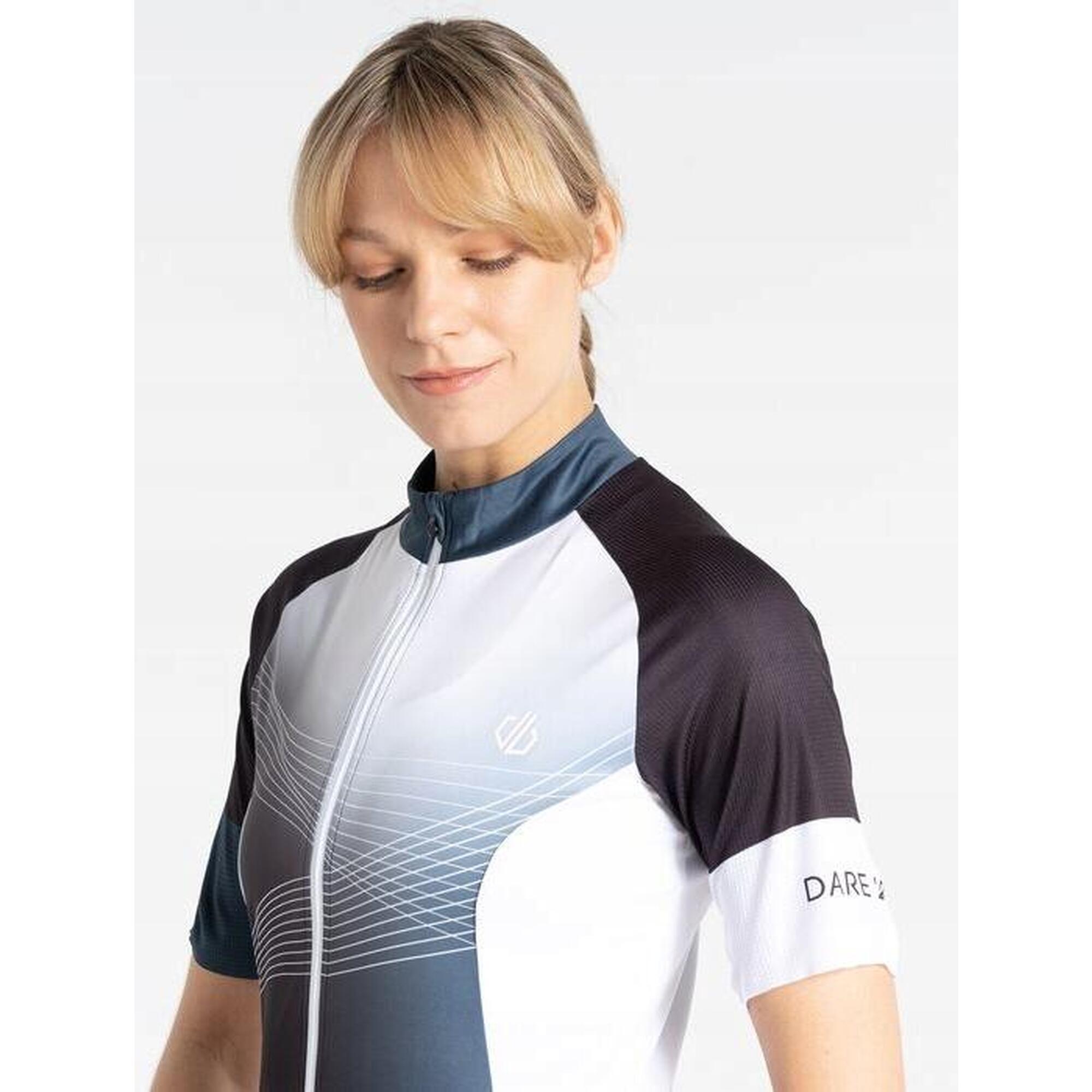 Stimulus Maillot de cyclisme à manches courtes zippé pour femme