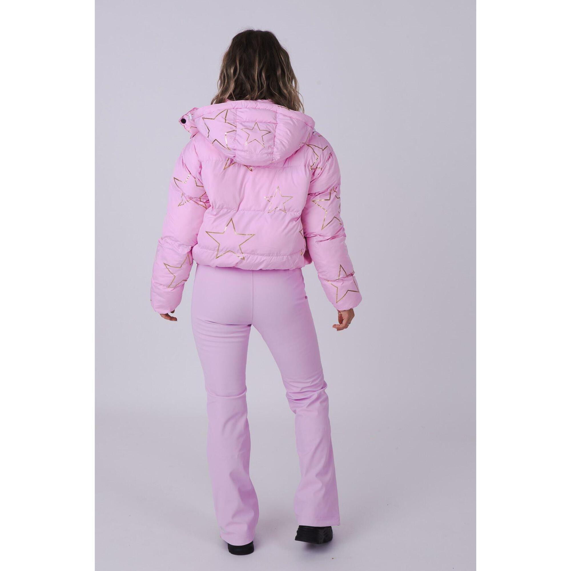 Chic pink padded jacket with stars