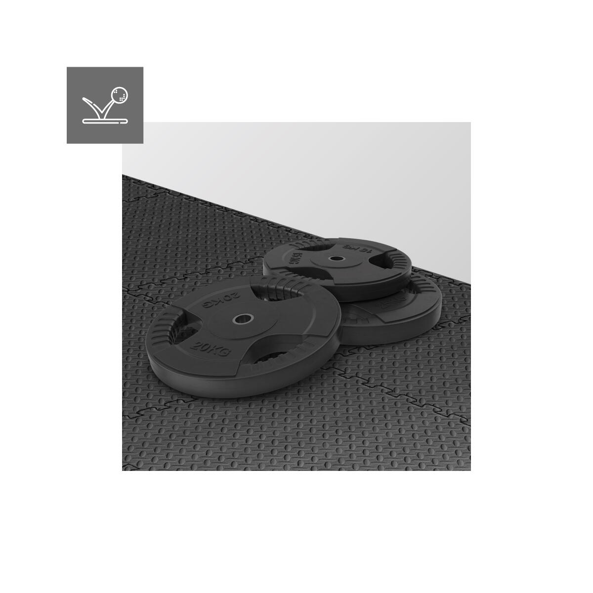 Puzzle-matte für fitnessgeräte 8 elemente Hawk 20 Athler 240x120cm Schwarz 5/7