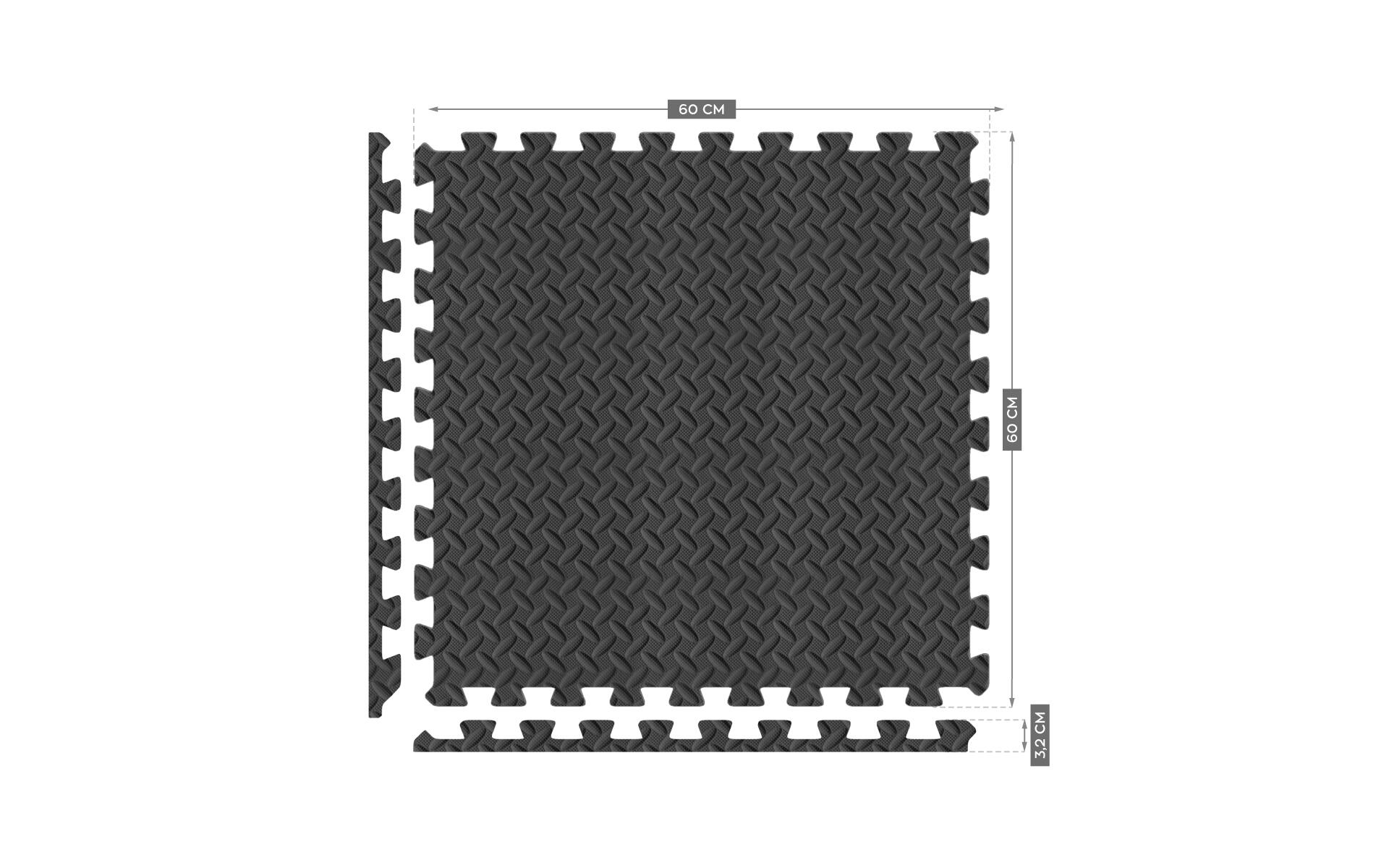 Puzzle-matte für fitnessgeräte 8 elemente Hawk 20 Athler 240x120cm Schwarz 6/7