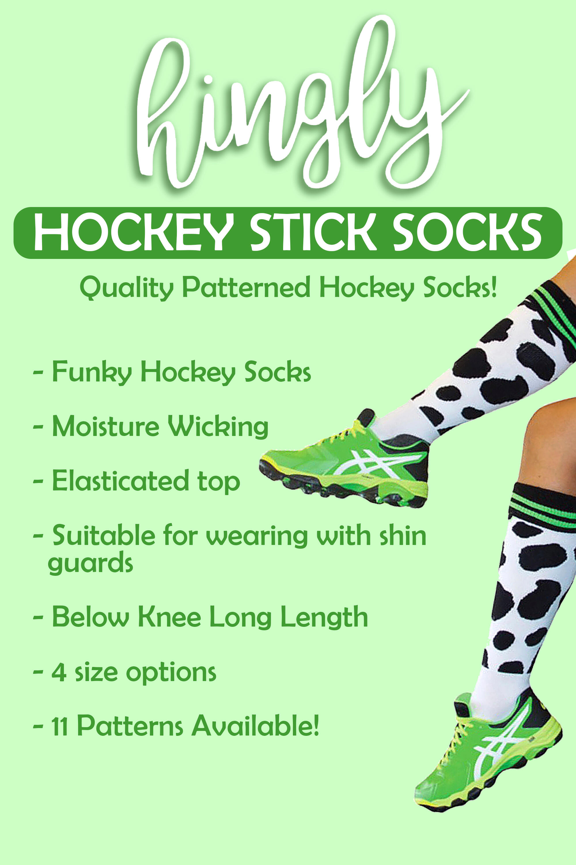 Knee High Hockey Socks with Funky Fun Patterns | Adult Sizes 4/4