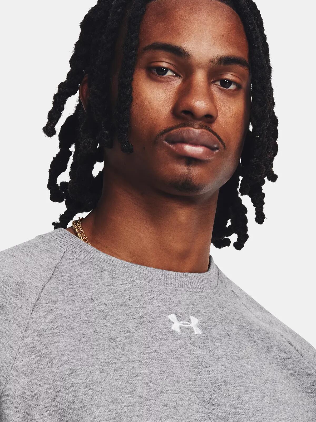 Under Armour Unisex Soft Rival Crewneck Fleece Sweatshirt - Grey 4/6