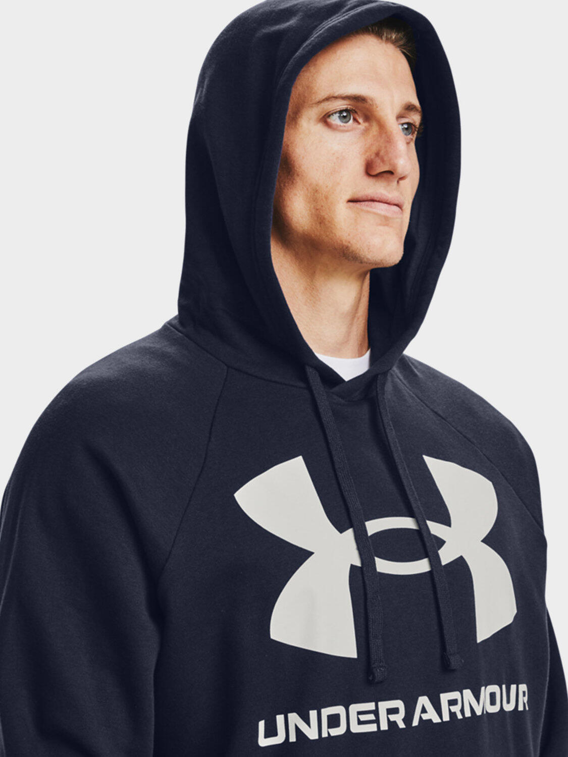 Felpa da uomo con cappuccio e piume, modello Seeland blu navy S