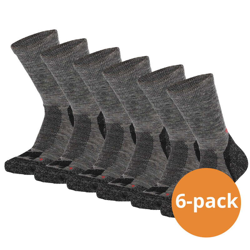 Xtreme Wandern Socken Merinowolle 6er-Pack Multi Anthrazit