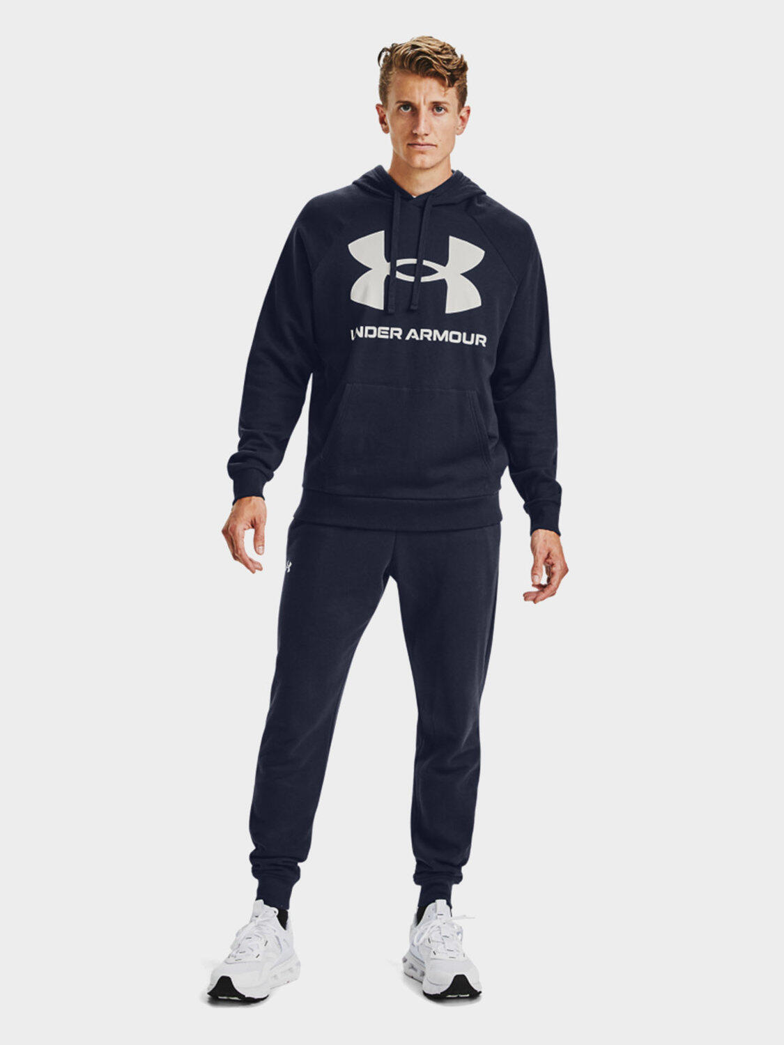 Sweat À Capuche Entraînement Style Gros Logo RIVAL Homme (Bleu Marine) 4/7