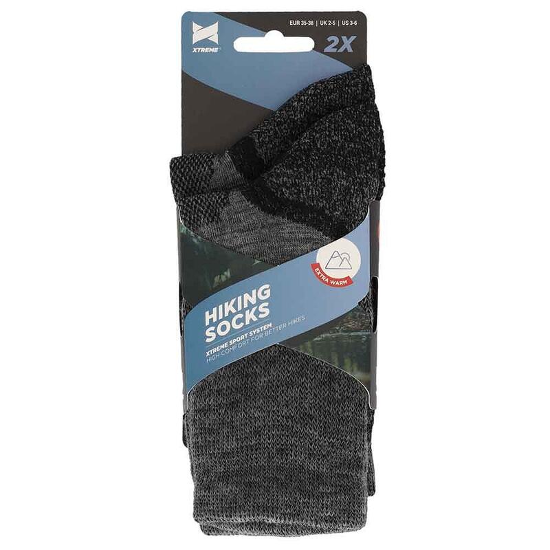 Chaussettes de randonnée Xtreme laine mérinos 6 paires Multi Anthracite