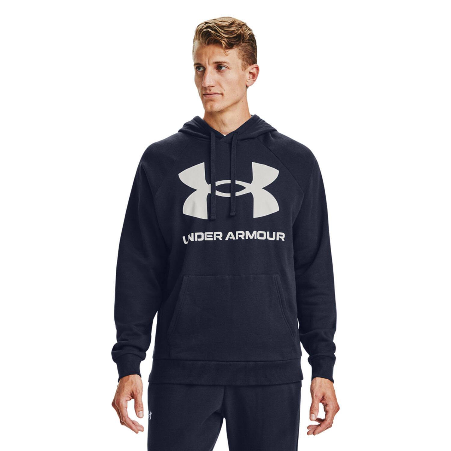 Sweat À Capuche Entraînement Style Gros Logo RIVAL Homme (Bleu Marine) 5/7