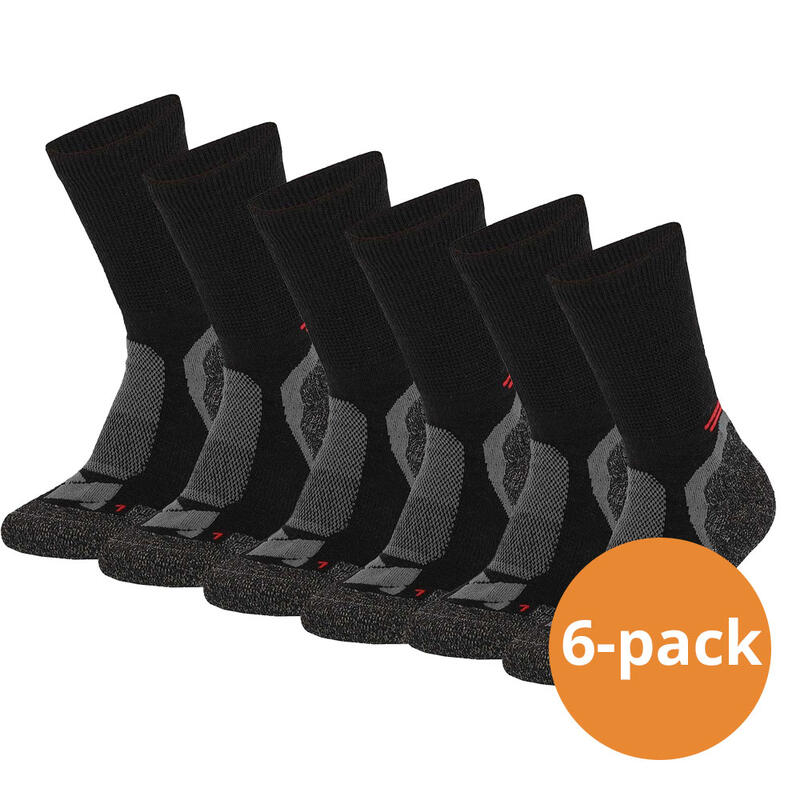 Xtreme Wandern Socken Merinowolle 6er-Pack Multi Schwarz