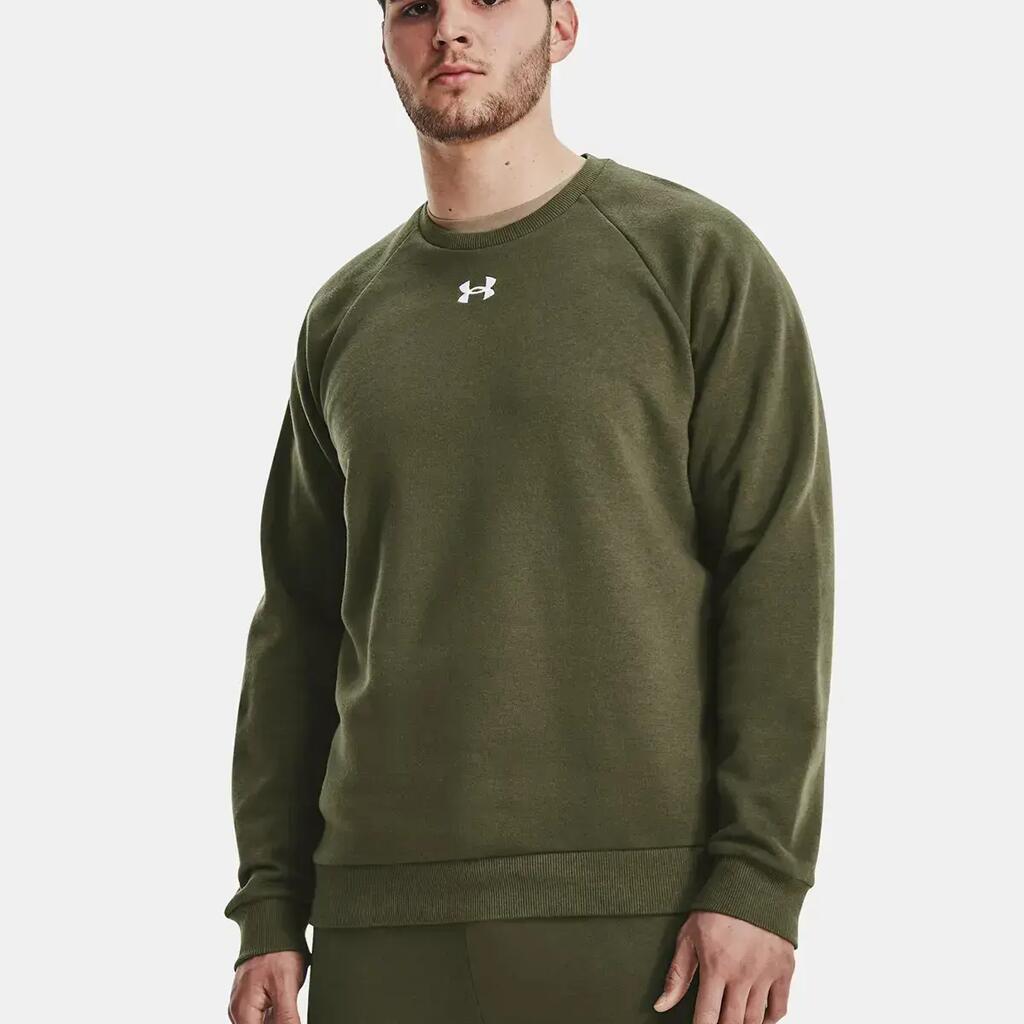 Mens Fleece Crew Neck Sweatshirt (Green)