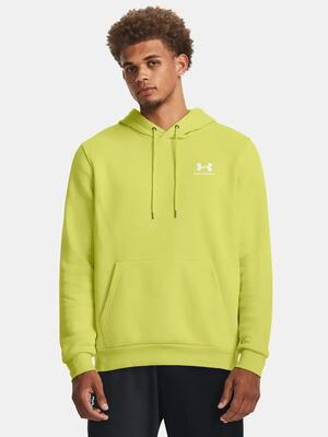 Felpa con cappuccio UA Icon Fleece uomo grigio mélange