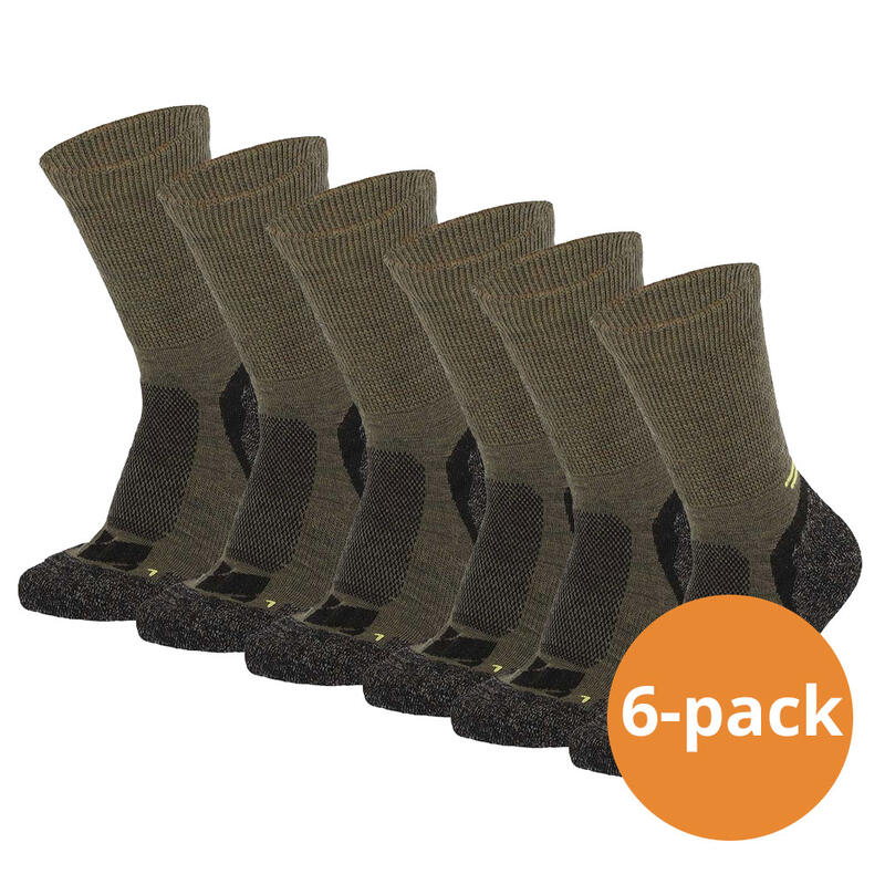 Xtreme Wandern Socken Merinowolle 6er-Pack Multi Grün