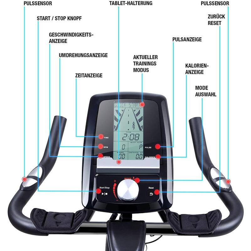 SX200 - Ergometer Heimtrainer - 22KG Schwungrad - Multiplayer APP | Hometrainer