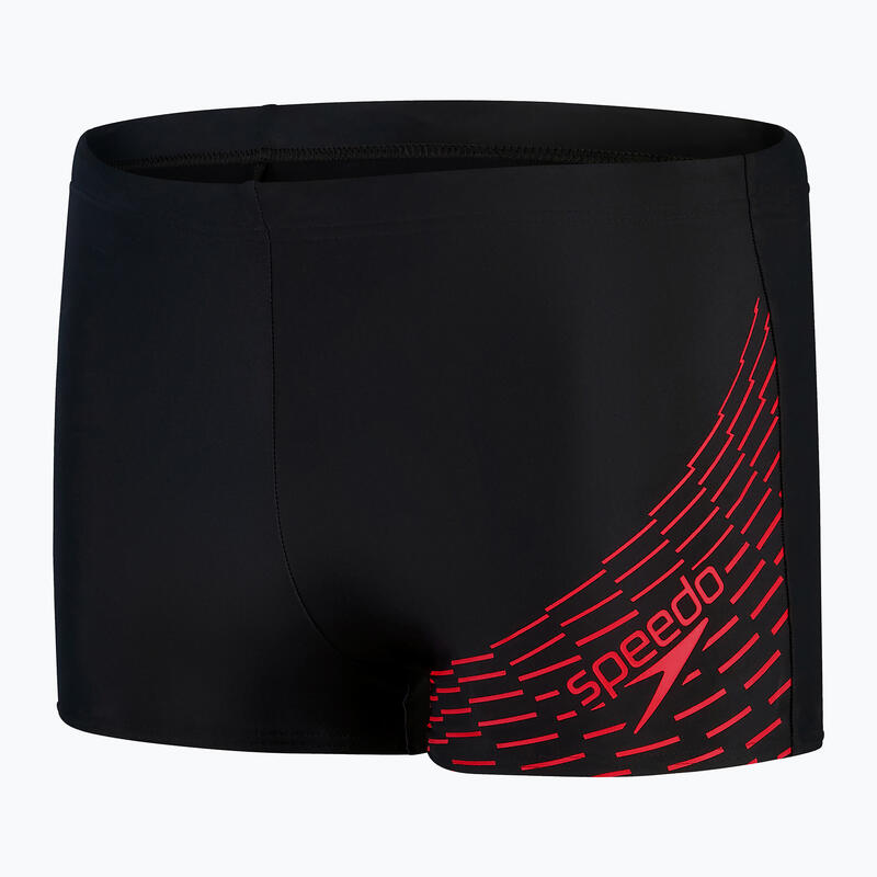 Bañador Boxer Hombre Natación Speedo Medley Aquashort negro rojo