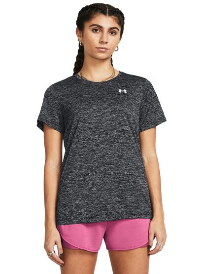 T-shirt feminina UA Tech™ Twist Under Armour Preta e branca 5/5