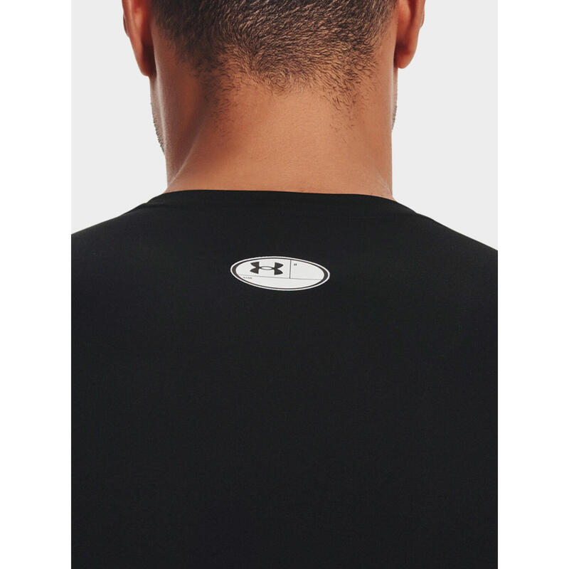 Tricou negru cu mâneci lungi HeatGear® pentru bărbați Under Armour