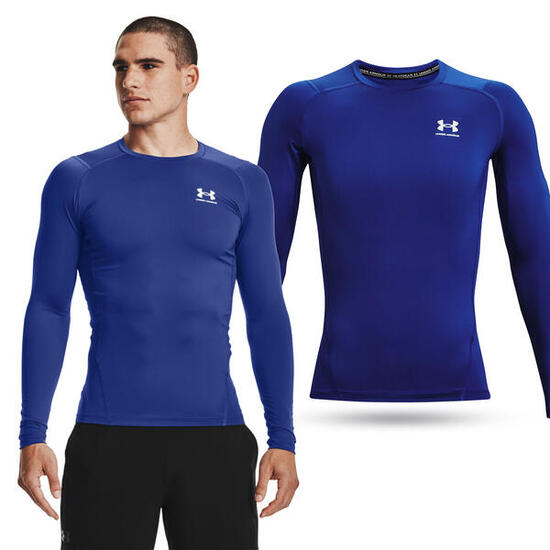 T-shirt manches longues Under Armour HeatGear compression bleu