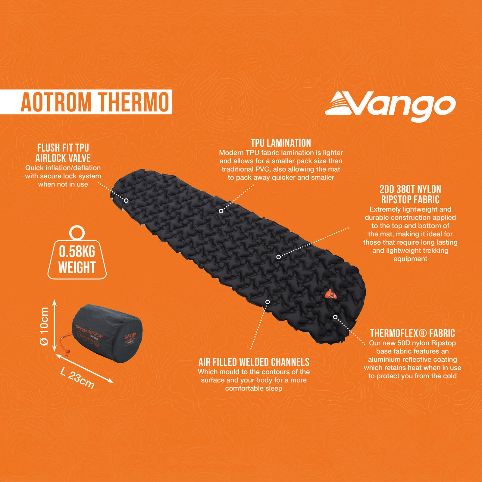 Mata kempingowa jednoosobowa Vango Aotrom Thermo 2/7