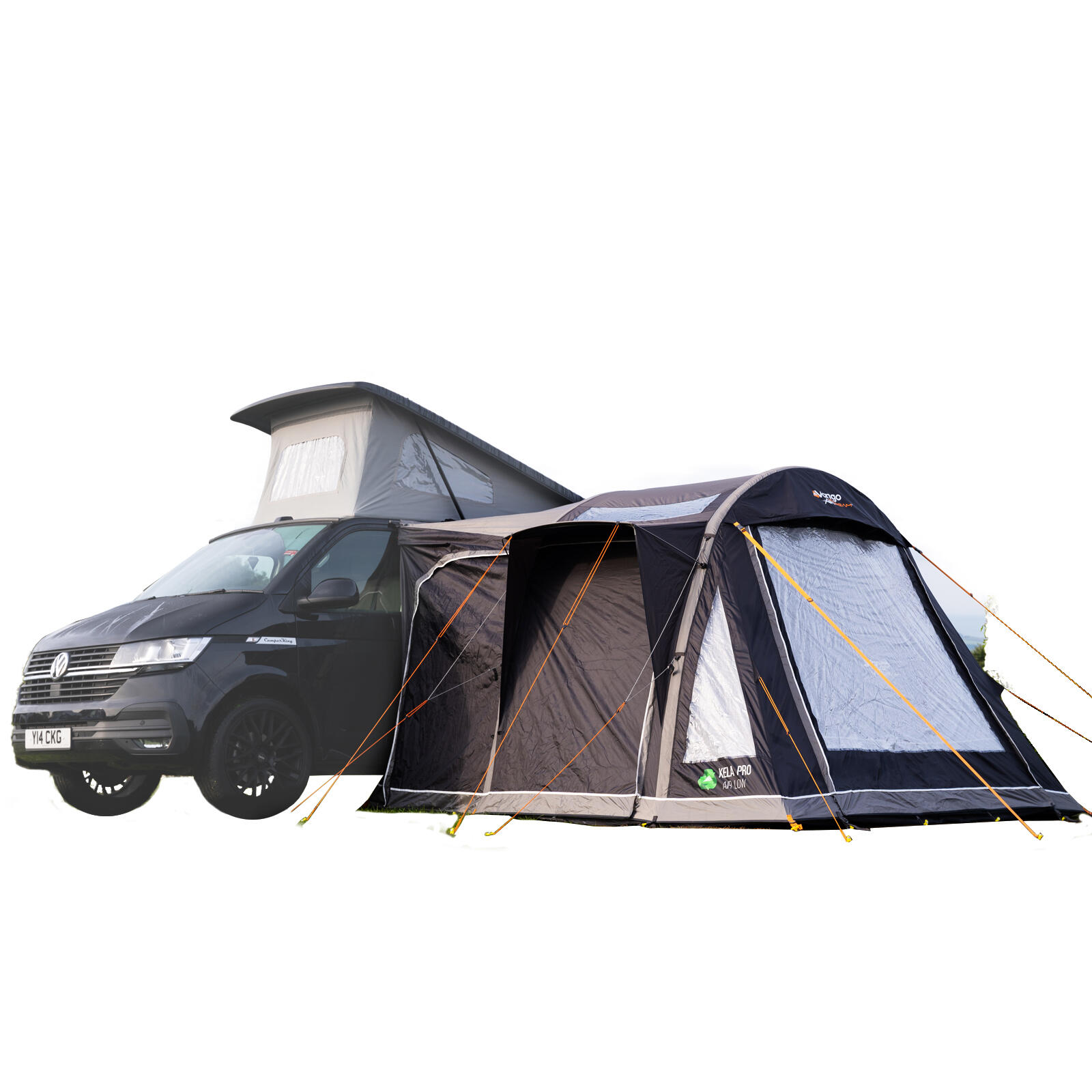 Vango - Auvent De Bus Kela Pro Air Low Tente Camping À Van Vw Airbeam Gonflable - Tente - Gris|noir|orange - 3 Places - Decathlon