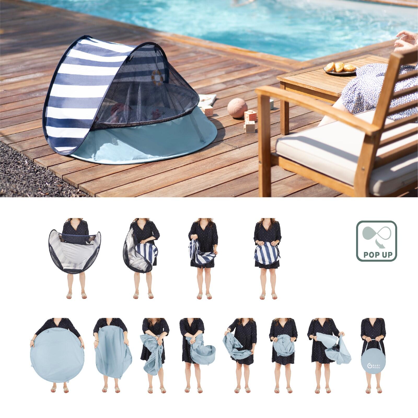 Strandmuschel UV-Schutz 50+ mit kleinem Pool und Moskitonetz - Marinière 5/7