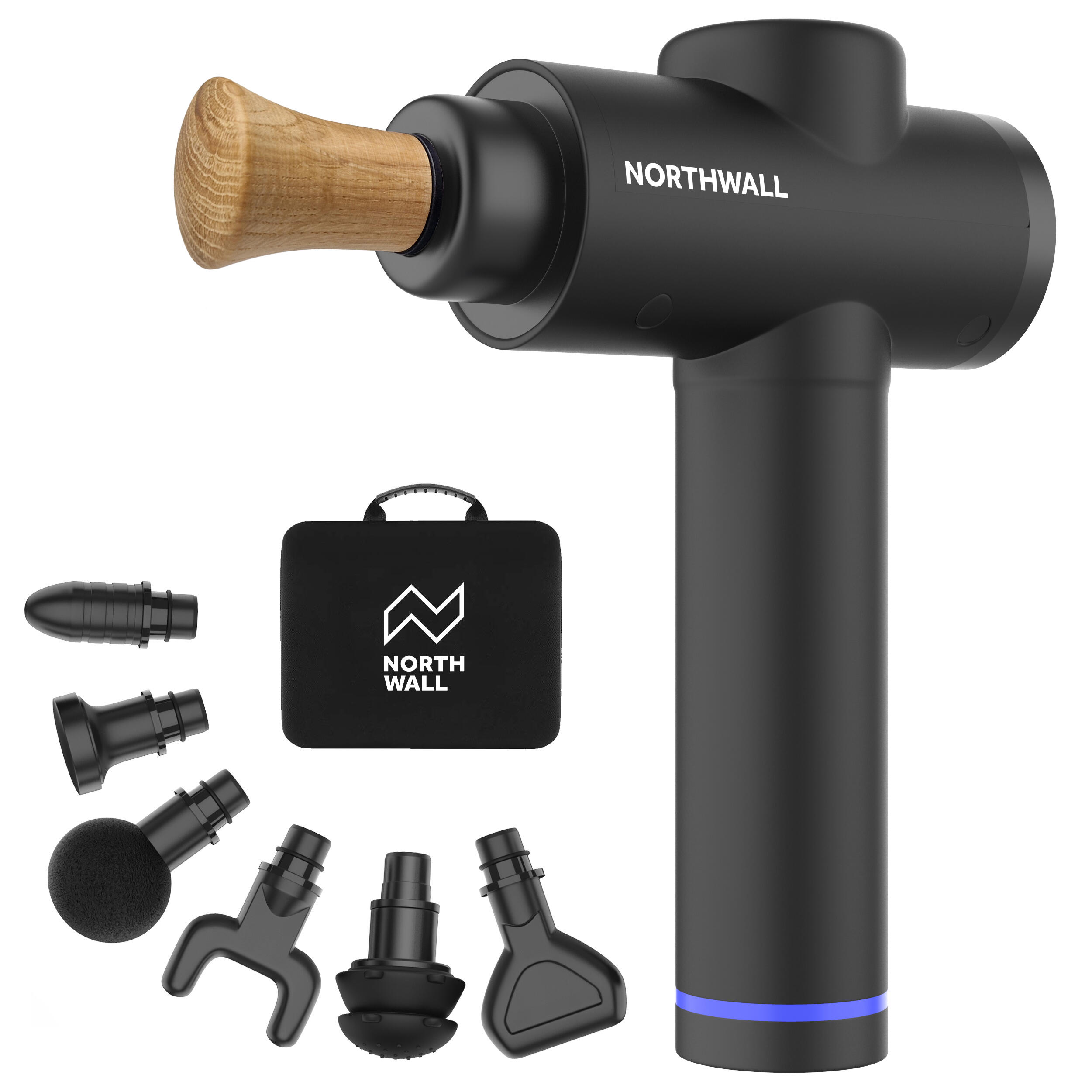 Pistolet de massage Northgun PRIME avec Tête en Bois - Massage Gun Professionnel