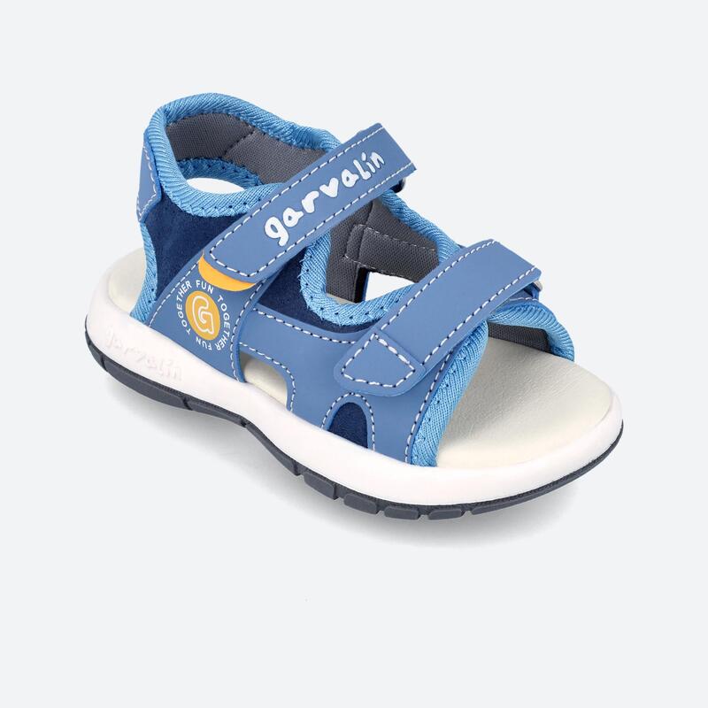 Sandálias Infantis Garvalin 242817A azul com Fecho Adesivo Duplo