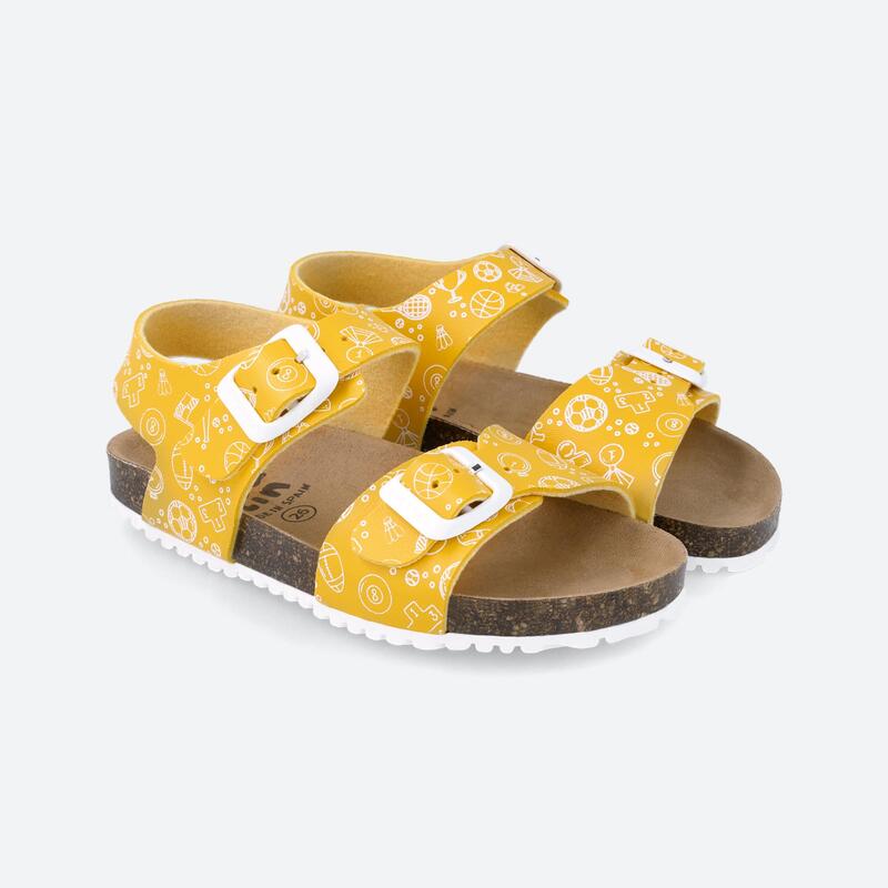 Sandalias Niños Garvalin 242470B Amarillas con Hebilla Ajustable