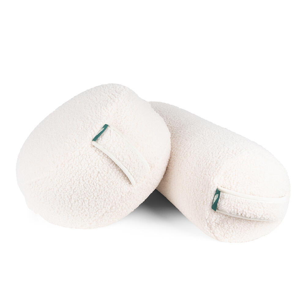 Meditatiekussen - Yoga Kussen - Teddy Wit - Rond 15 x 33 cm 4/6