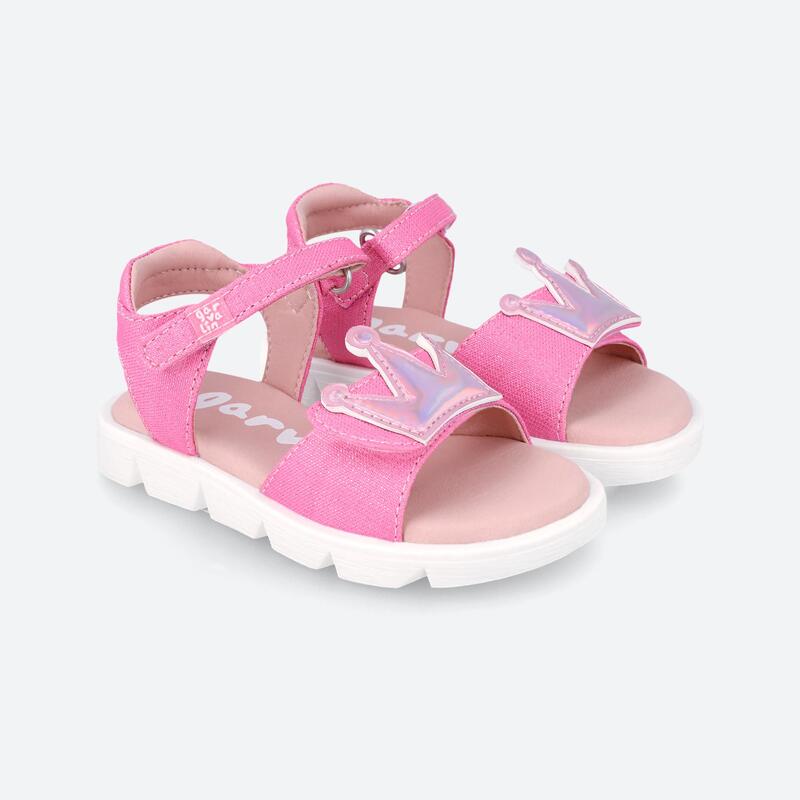 Sandalias Niños Garvalin 242401A Fucsia Doble Cierre Adherente