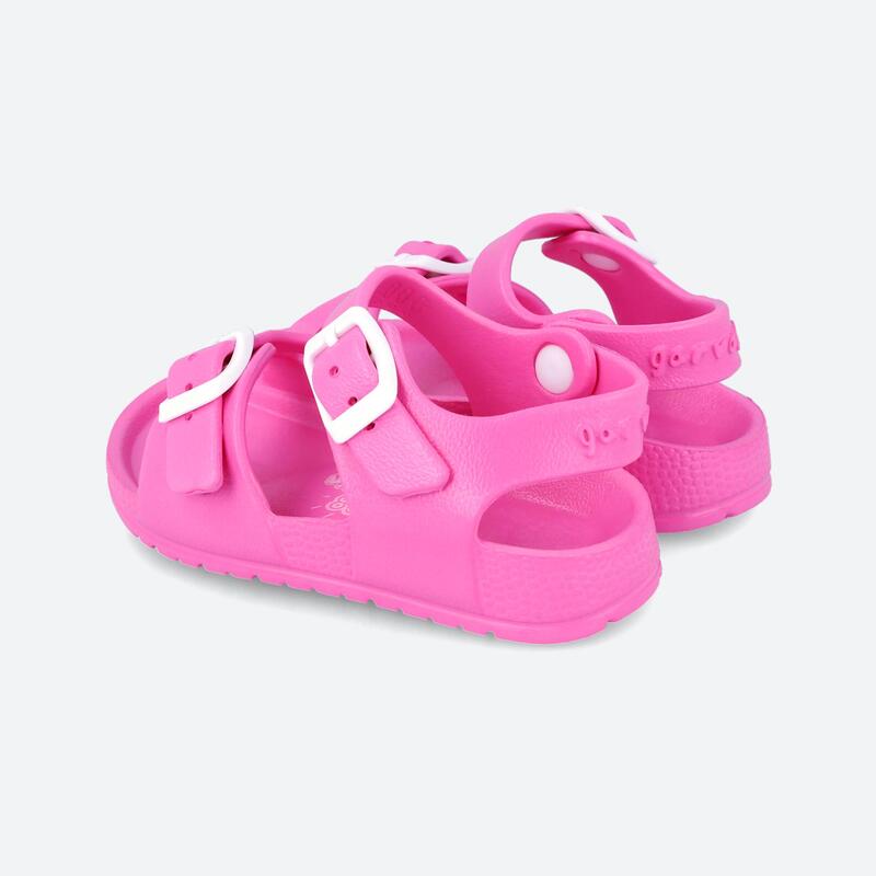 Sandalias Niños Garvalin 242870E Fucsia con Cierre de Clip