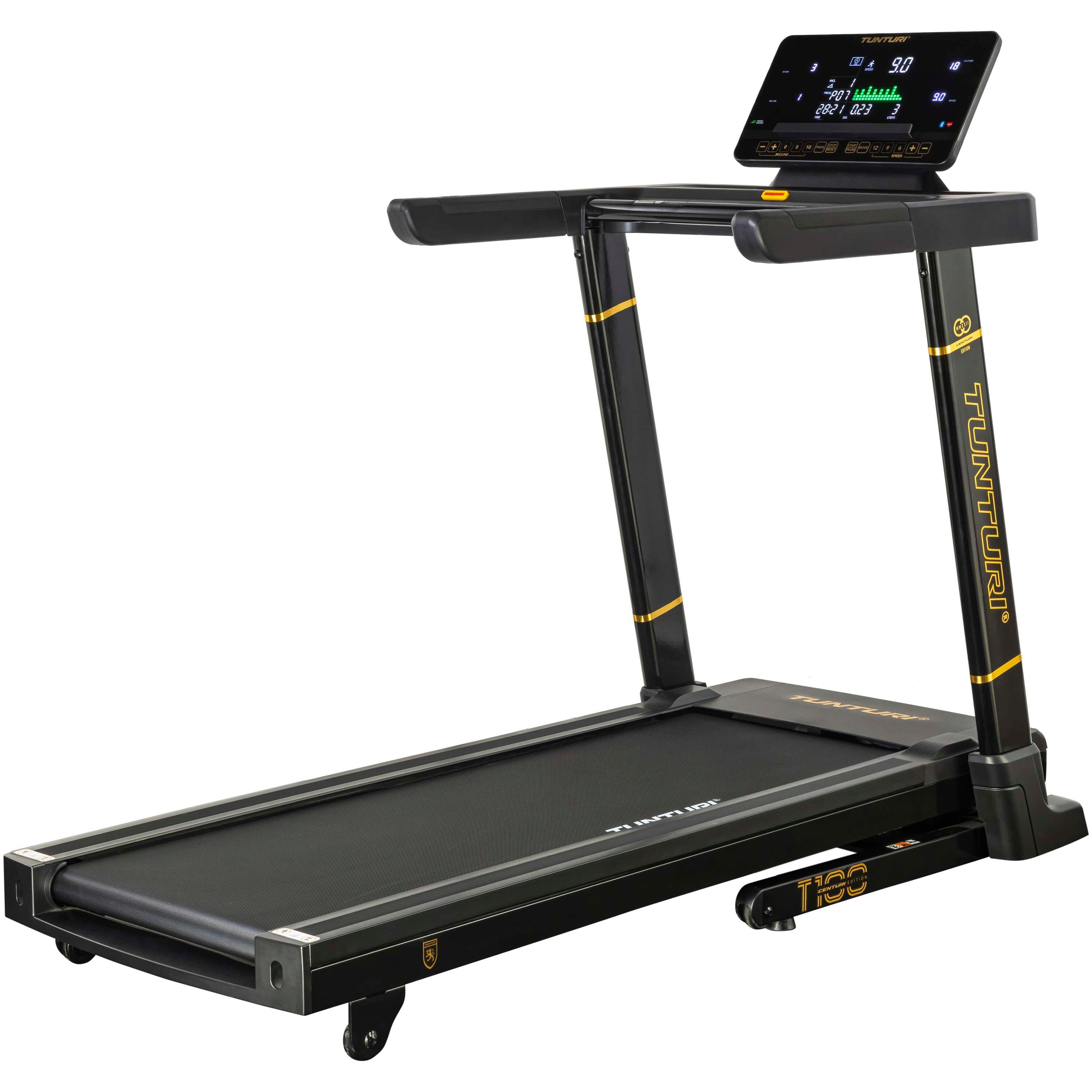 TUNTURI Laufband klappbar - LED-Monitor - 44 Trainingsprogramme - 0,8-20,0km/h